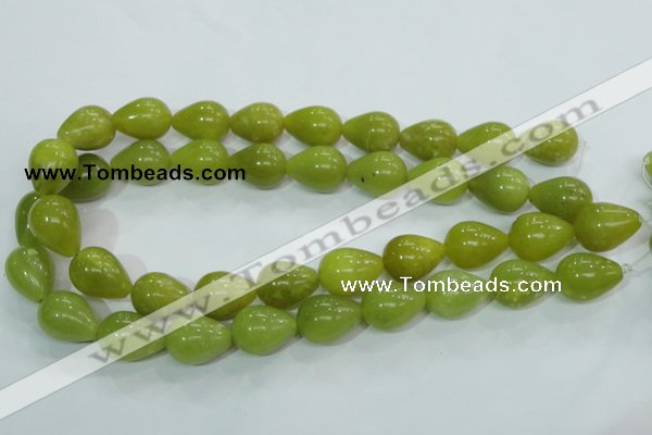 CKA108 15.5 inches 15*20mm teardrop Korean jade gemstone beads