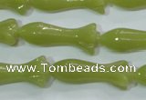 CKA109 15.5 inches 12*30mm flower Korean jade gemstone beads