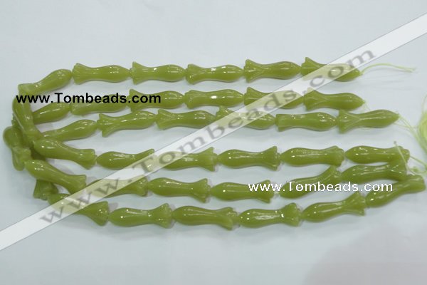 CKA109 15.5 inches 12*30mm flower Korean jade gemstone beads