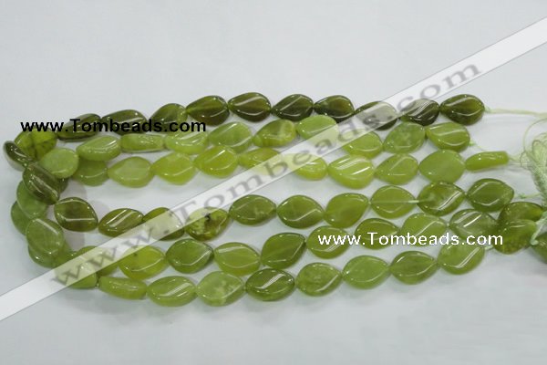 CKA114 15.5 inches 13*18mm twisted flat teardrop Korean jade beads