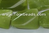 CKA115 15.5 inches 21*30mm twisted rectangle Korean jade beads