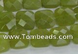 CKA116 15.5 inches 14*14mm faceted square Korean jade beads