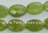 CKA118 15.5 inches 15*20mm faceted oval Korean jade beads