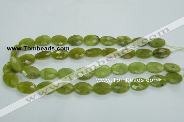 CKA118 15.5 inches 15*20mm faceted oval Korean jade beads