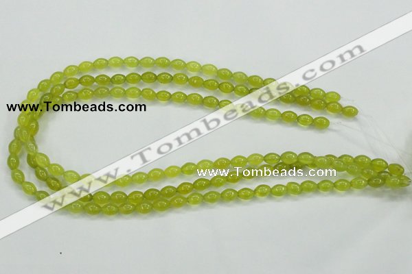 CKA16 15.5 inches 6*8mm rice Korean jade gemstone beads