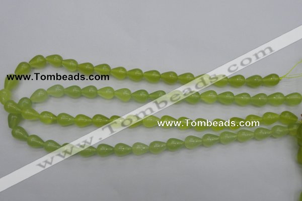 CKA211 15.5 inches 8*12mm teardrop Korean jade gemstone beads