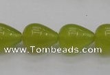 CKA213 15.5 inches 13*18mm teardrop Korean jade gemstone beads