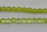 CKA217 15.5 inches 6mm faceted round Korean jade gemstone beads