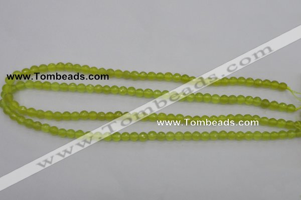 CKA217 15.5 inches 6mm faceted round Korean jade gemstone beads