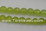 CKA218 15.5 inches 8mm faceted round Korean jade gemstone beads