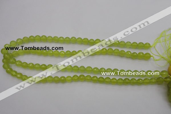 CKA218 15.5 inches 8mm faceted round Korean jade gemstone beads