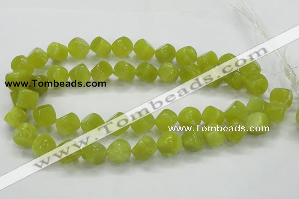 CKA22 15.5 inches 12*12mm cube Korean jade gemstone beads