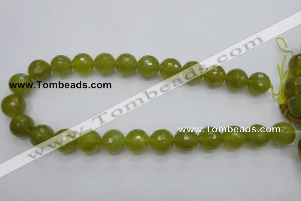 CKA221 15.5 inches 16mm faceted round Korean jade gemstone beads