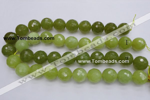 CKA223 15.5 inches 20mm faceted round Korean jade gemstone beads