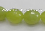 CKA224 15.5 inches 15*20mm faceted egg-shaped Korean jade gemstone beads