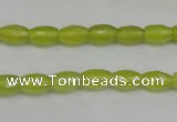 CKA225 15.5 inches 6*8mm faceted rice Korean jade gemstone beads