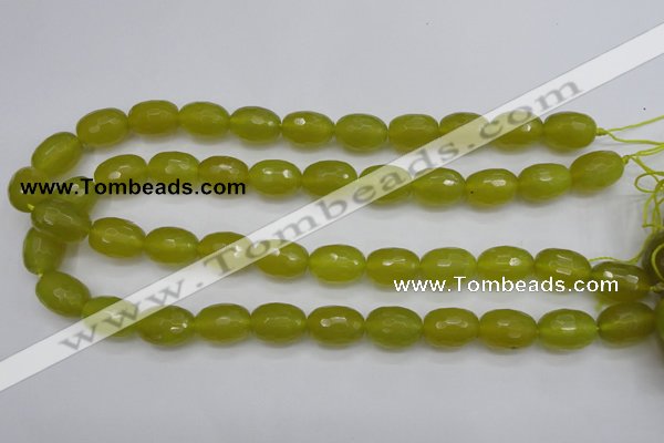 CKA227 15.5 inches 12*16mm faceted rice Korean jade gemstone beads