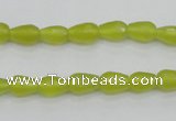 CKA228 15.5 inches 6*8mm faceted teardrop Korean jade gemstone beads