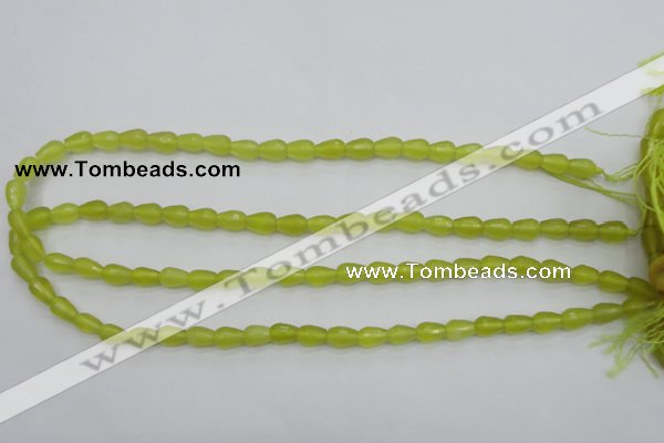 CKA228 15.5 inches 6*8mm faceted teardrop Korean jade gemstone beads