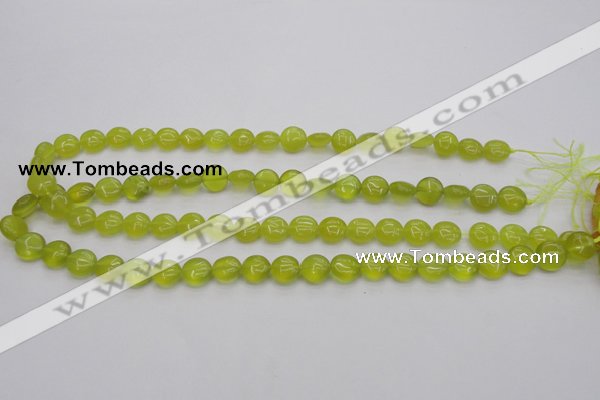 CKA235 15.5 inches 10mm flat round Korean jade gemstone beads