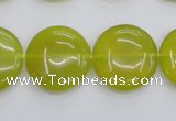 CKA238 15.5 inches 20mm flat round Korean jade gemstone beads