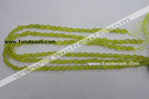 CKA241 15.5 inches 6*8mm oval Korean jade gemstone beads