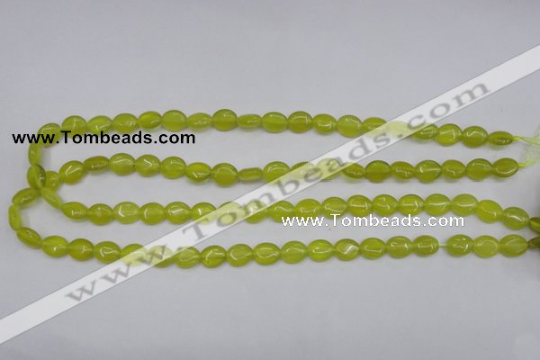 CKA242 15.5 inches 8*10mm oval Korean jade gemstone beads