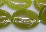 CKA251 15.5 inches 22*30mm oval Korean jade gemstone beads