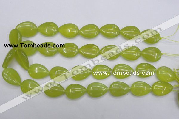 CKA258 15.5 inches 18*25mm flat teardrop Korean jade gemstone beads