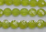 CKA265 15.5 inches 10mm faceted coin Korean jade gemstone beads