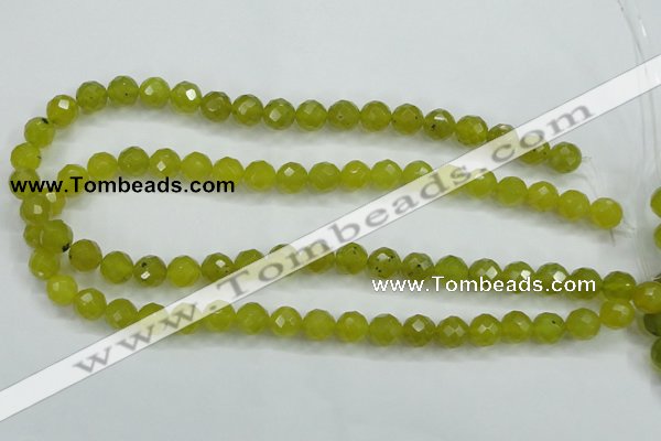 CKA27 15.5 inches 10mm faceted round Korean jade gemstone beads