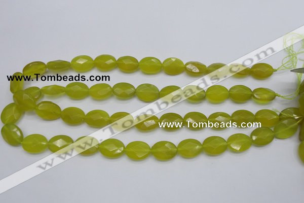 CKA271 15.5 inches 12*16mm faceted oval Korean jade gemstone beads