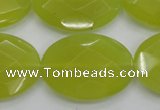 CKA273 15.5 inches 22*30mm faceted oval Korean jade gemstone beads