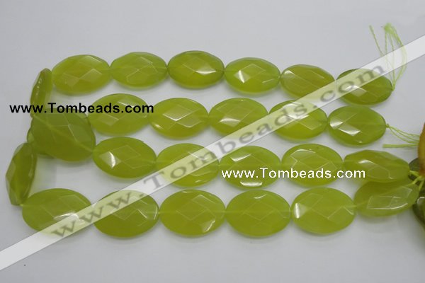 CKA273 15.5 inches 22*30mm faceted oval Korean jade gemstone beads