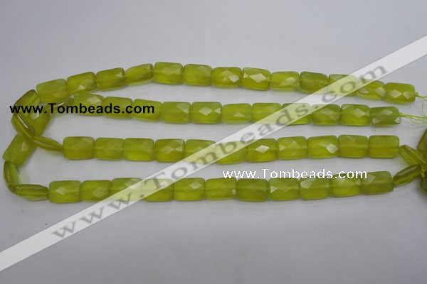 CKA280 15.5 inches 10*14mm faceted rectangle Korean jade gemstone beads