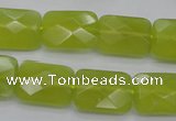 CKA281 15.5 inches 13*18mm faceted rectangle Korean jade gemstone beads