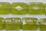 CKA282 15.5 inches 15*20mm faceted rectangle Korean jade gemstone beads