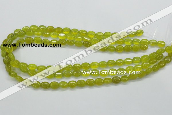 CKA31 15.5 inches 8*10mm oval Korean jade gemstone beads