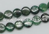 CKC107 16 inches 10mm flat round natural green kyanite beads wholesale