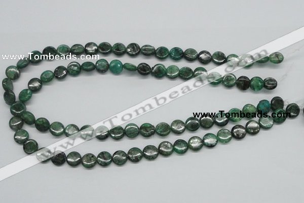 CKC107 16 inches 10mm flat round natural green kyanite beads wholesale