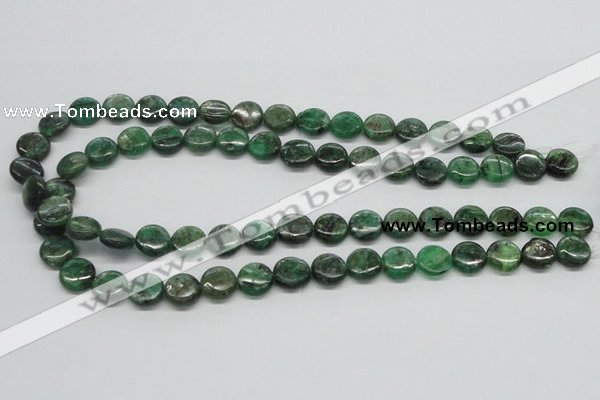 CKC108 16 inches 12mm flat round natural green kyanite beads wholesale