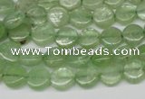 CKC252 15.5 inches 8mm flat round natural green kyanite beads