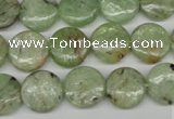 CKC254 15.5 inches 12mm flat round natural green kyanite beads