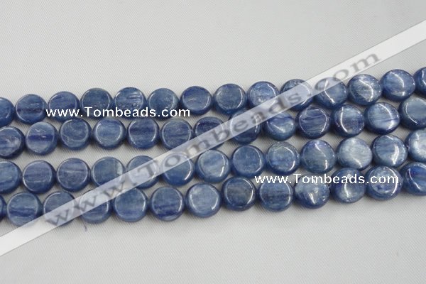 CKC512 15.5 inches 10mm flat round natural Brazilian kyanite beads