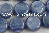 CKC513 15.5 inches 12mm flat round natural Brazilian kyanite beads