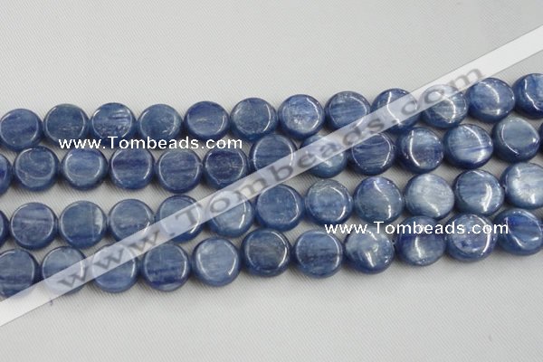 CKC514 15.5 inches 14mm flat round natural Brazilian kyanite beads