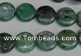 CKC60 15.5 inches 14mm flat round natural green kyanite beads