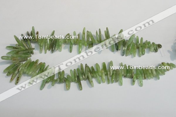 CKC71 15.5 inches 4*10mm – 6*35mm branch natural green kyanite beads