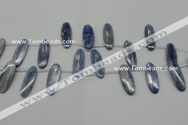 CKC77 Top drilled 12*35mm oval natural kyanite gemstone beads