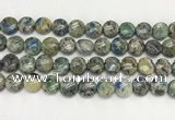 CKJ489 15.5 inches 10mm flat round natural k2 jasper beads